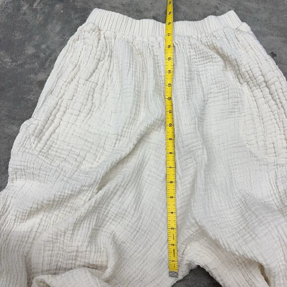 Cream 100% Cotton Guaze Ballon Pants With Pockets Made In Thailand OS - Picture 6 of 7